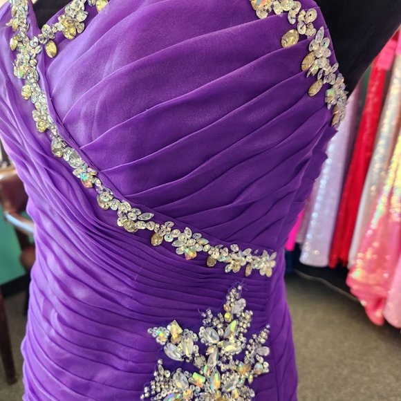 Mori Lee 93022 Bright Purple Size 10 Prom Dress/Formal Gown - Picture 4 of 7